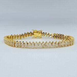 2ct Oval Diamond Womens 14K Gold Tennis Bracelet Ladies 2 ct Silver Jewelry 14 K